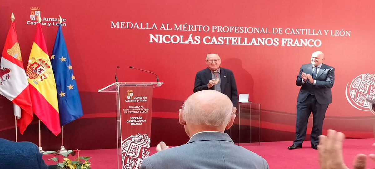 Nicolás Castellanos Franco, fundador de Hombres Nuevos, recibe la Medalla al Mérito Profesional de la Junta de Castilla y León